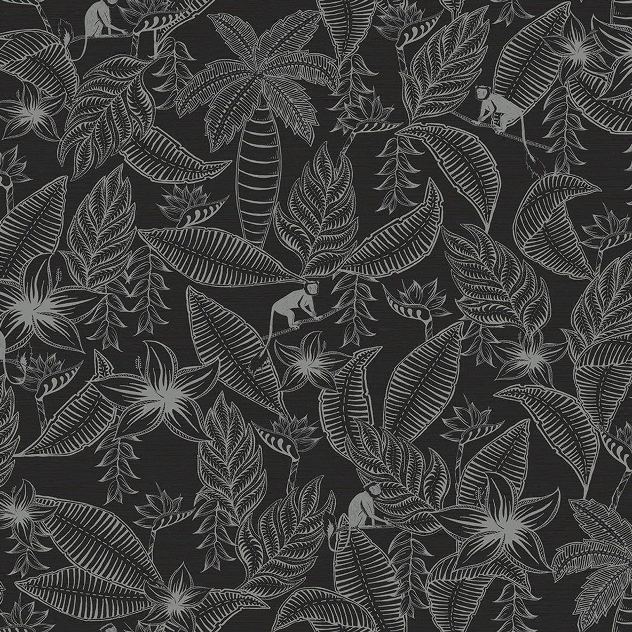 12705 - Monflo Fantasia Wallpaper - Black and Silver - Ted Baker