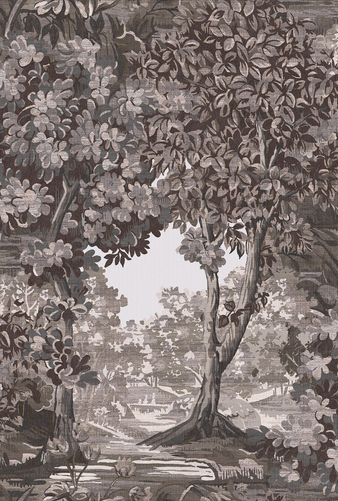 127903 - Bodenham Wallpaper - Etching Charcoal - Graham & Brown