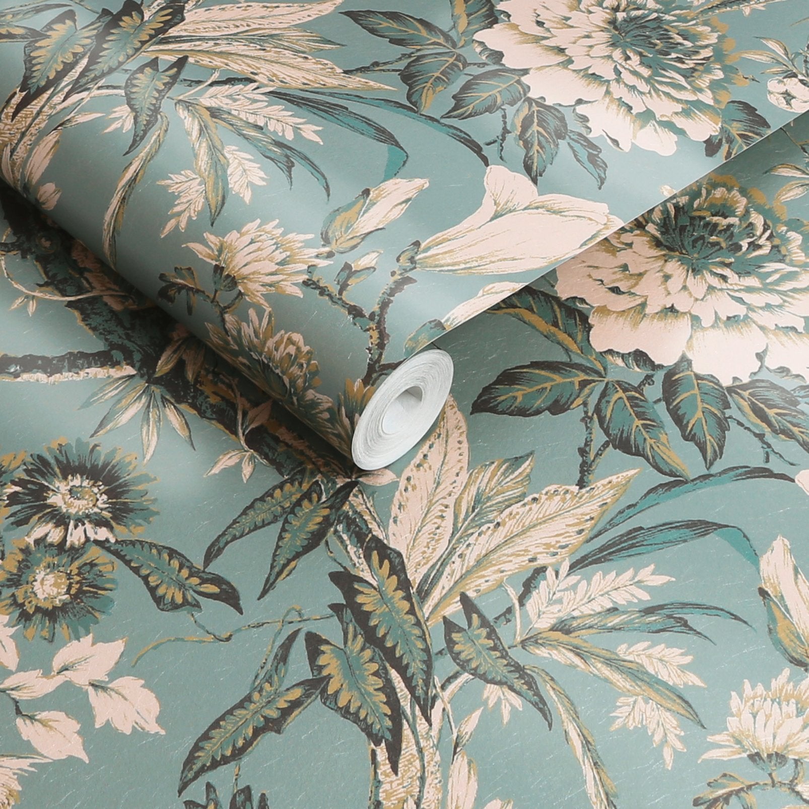 127910 - Perrow Wallpaper - Duck Egg - Graham & Brown
