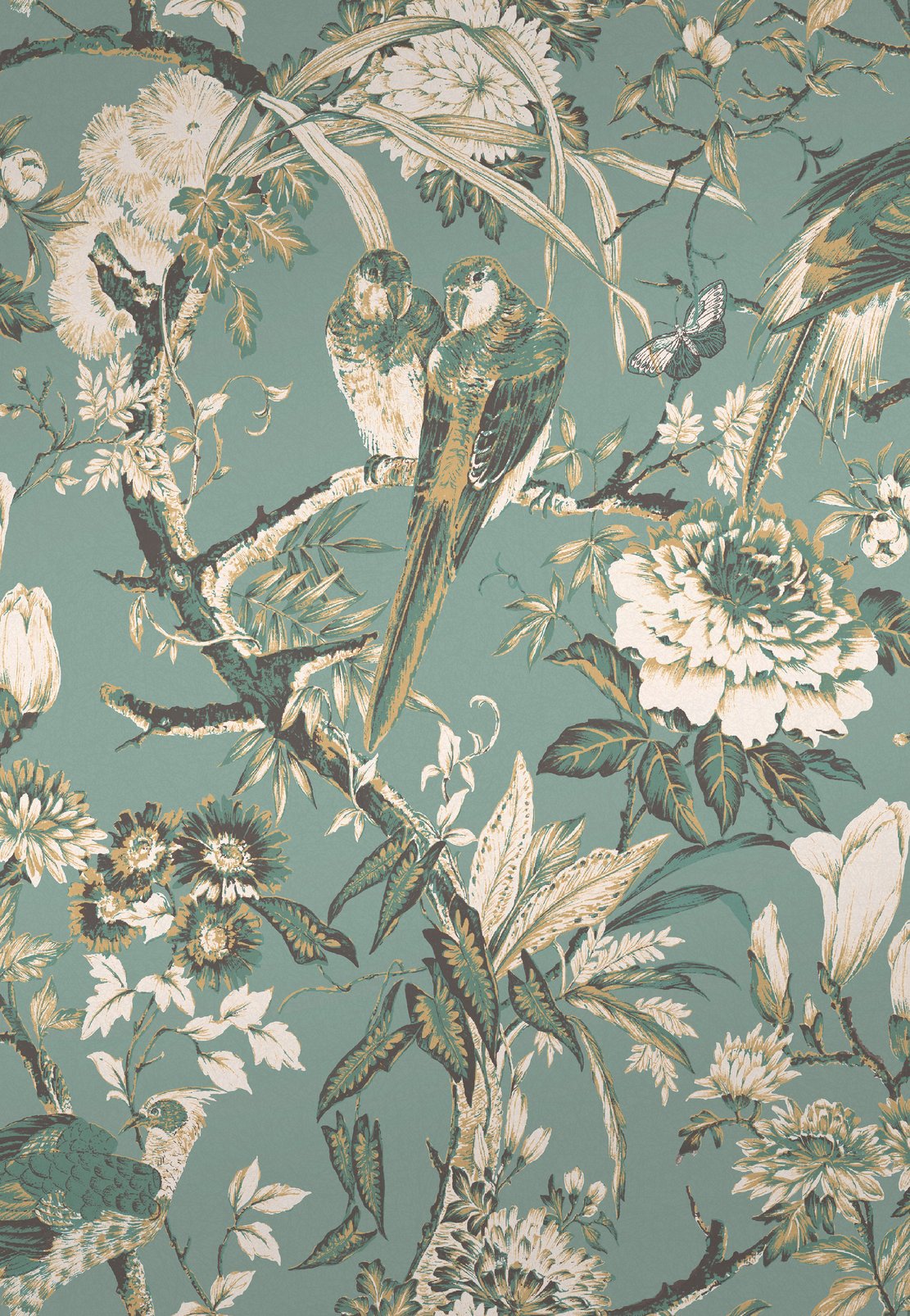 127910 - Perrow Wallpaper - Duck Egg - Graham & Brown