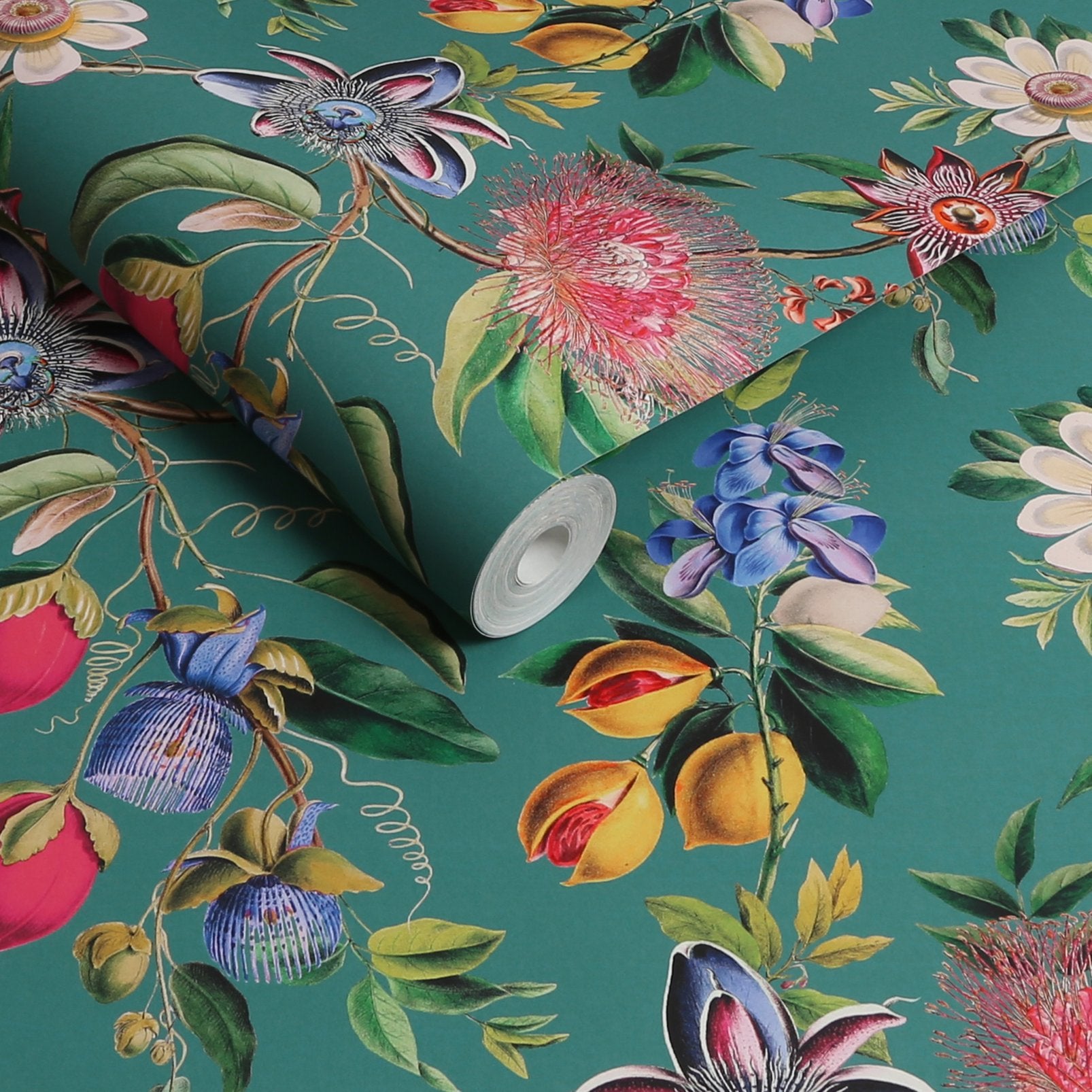 127918 - Physic Garden Wallpaper - Teal - Graham & Brown
