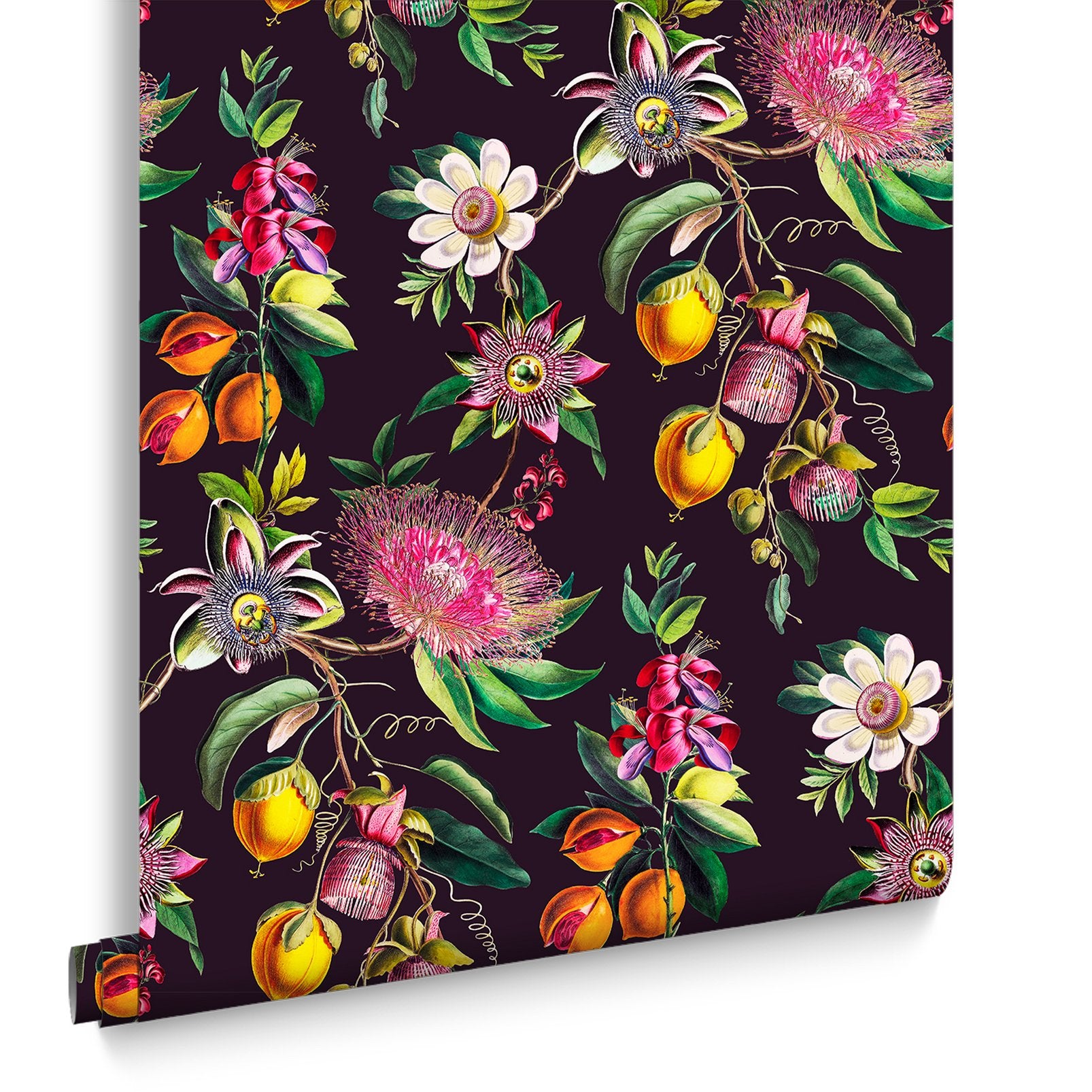 127920 - Physic Garden Wallpaper - Blackcurrant - Graham & Brown