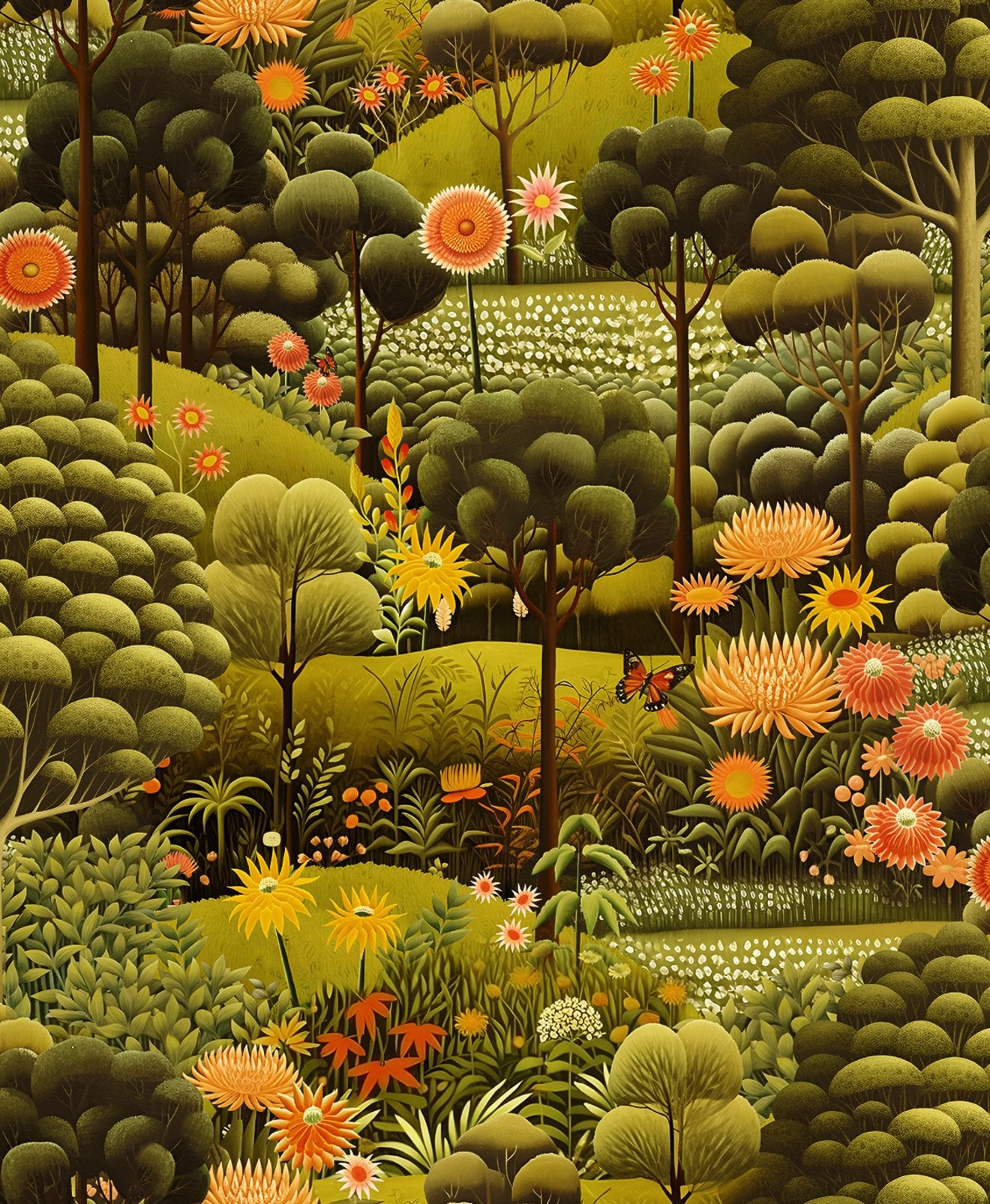 127925 - Arley Garden Wallpaper - Dusk - Graham & Brown