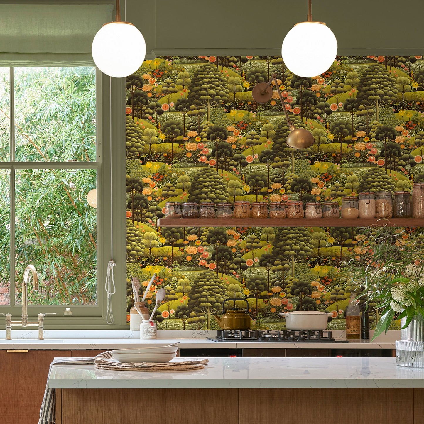 127925 - Arley Garden Wallpaper - Dusk - Graham & Brown