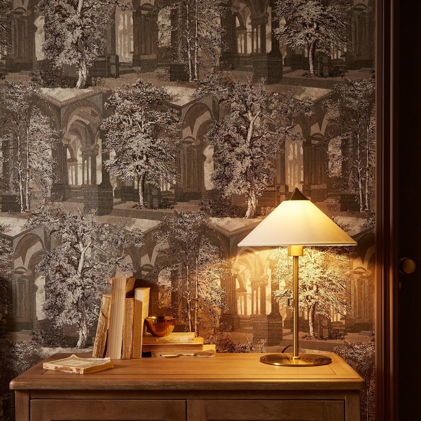129090 - Rivington Folly Wallpaper - Dusk - Graham & Brown
