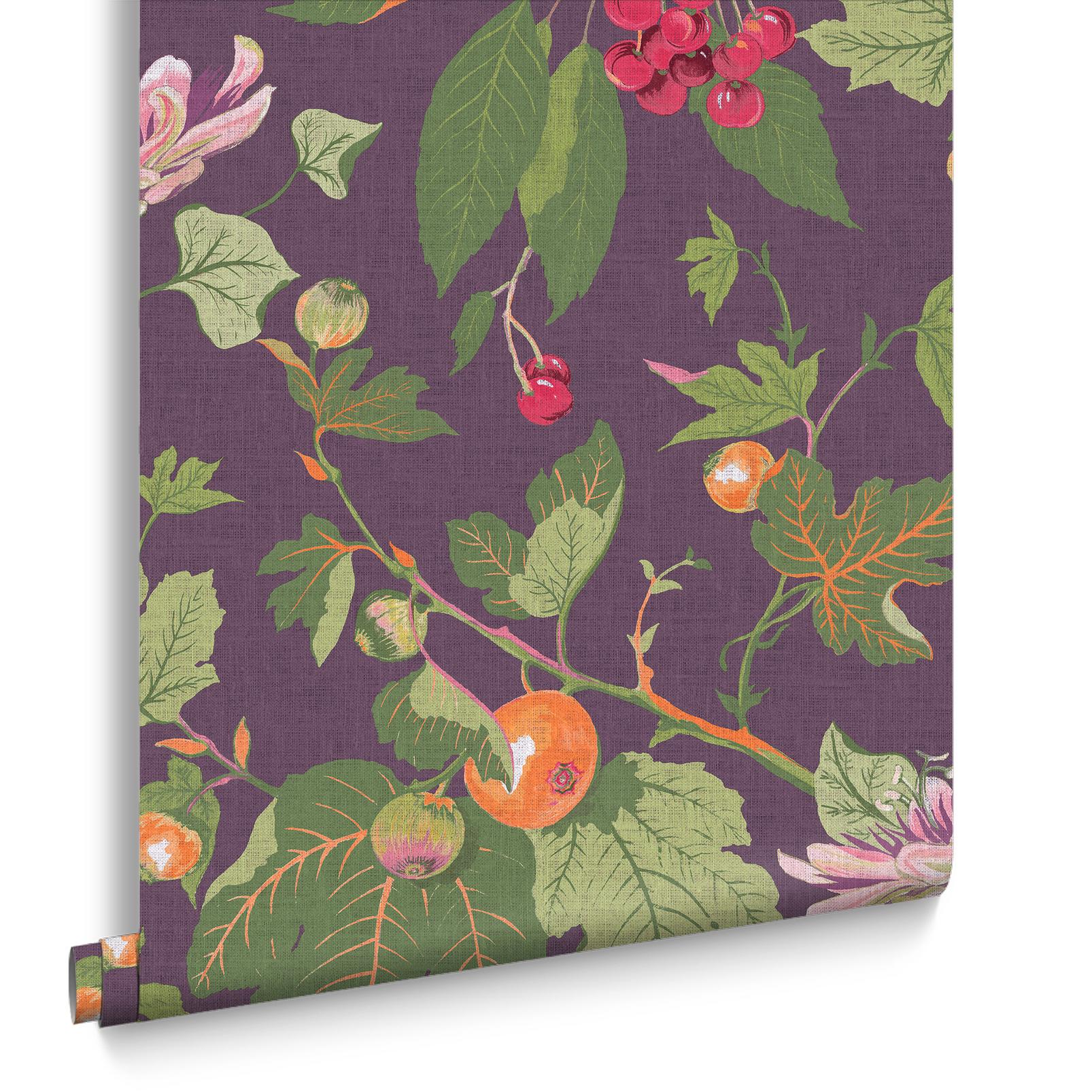 130283 - Craftwork Trail Wallpaper - Plum - Graham & Brown