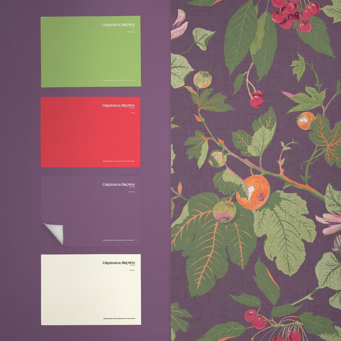 130283 - Craftwork Trail Wallpaper - Plum - Graham & Brown