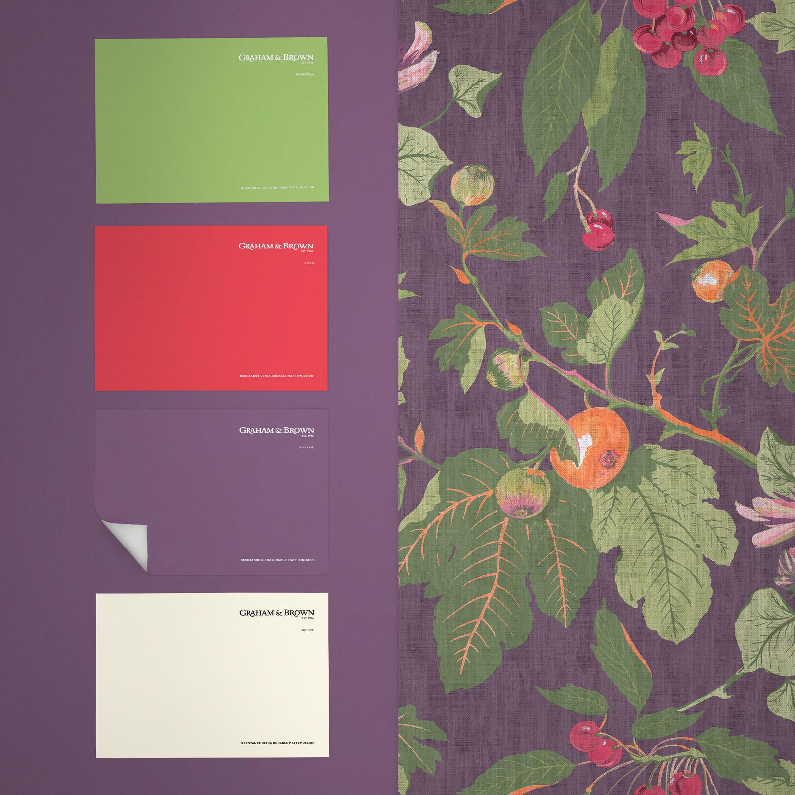 130283 - Craftwork Trail Wallpaper - Plum - Graham & Brown