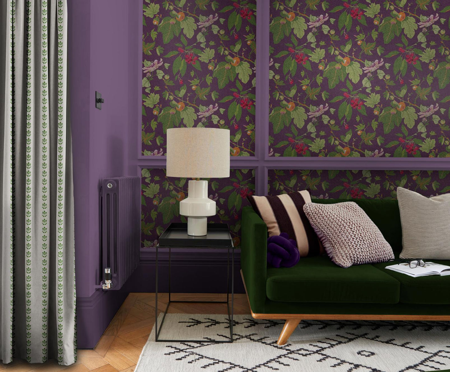 130283 - Craftwork Trail Wallpaper - Plum - Graham & Brown