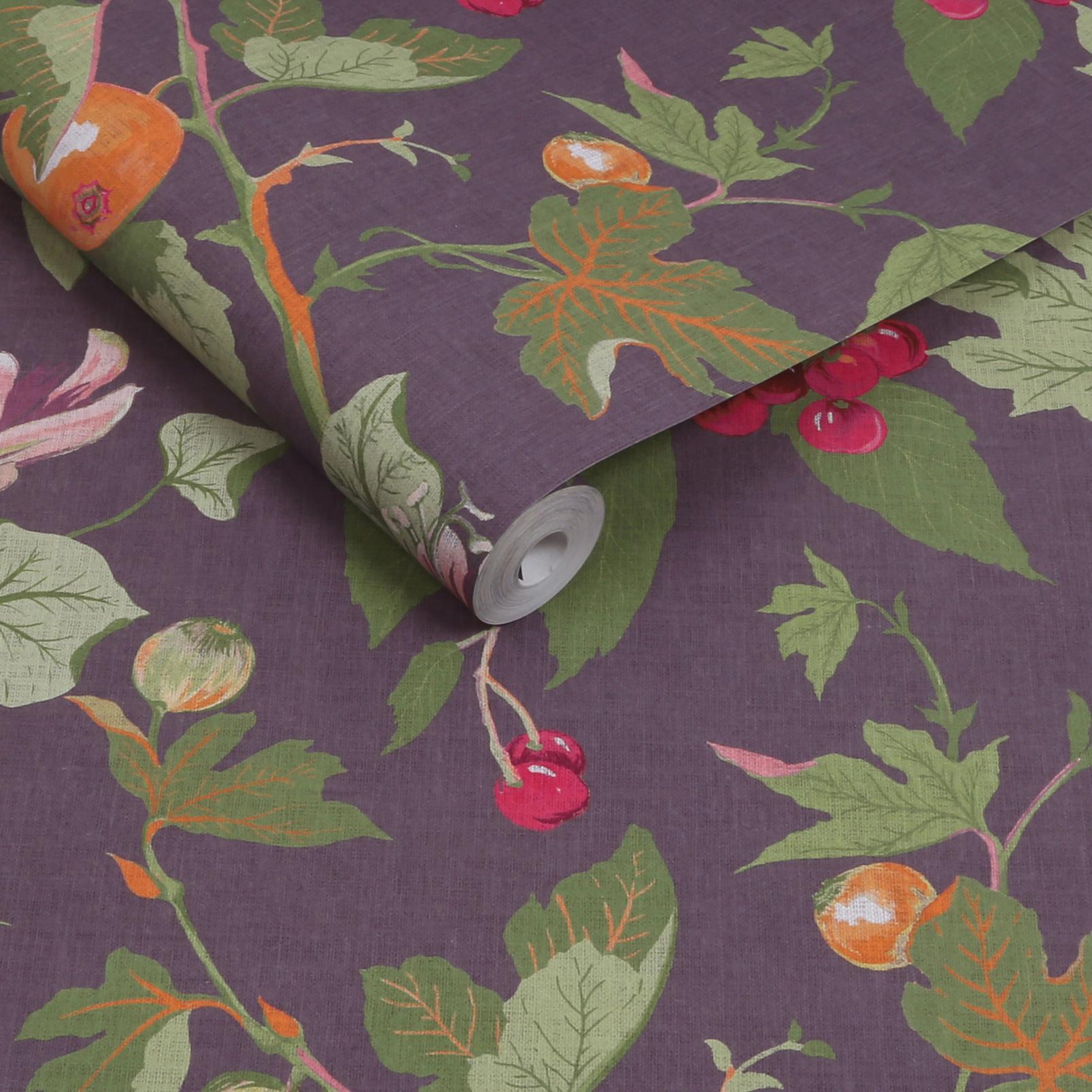 130283 - Craftwork Trail Wallpaper - Plum - Graham & Brown