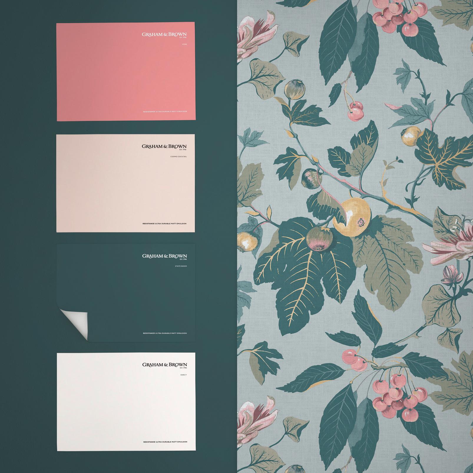 130284 - Craftwork Trail Wallpaper - Sky Blue - Graham & Brown