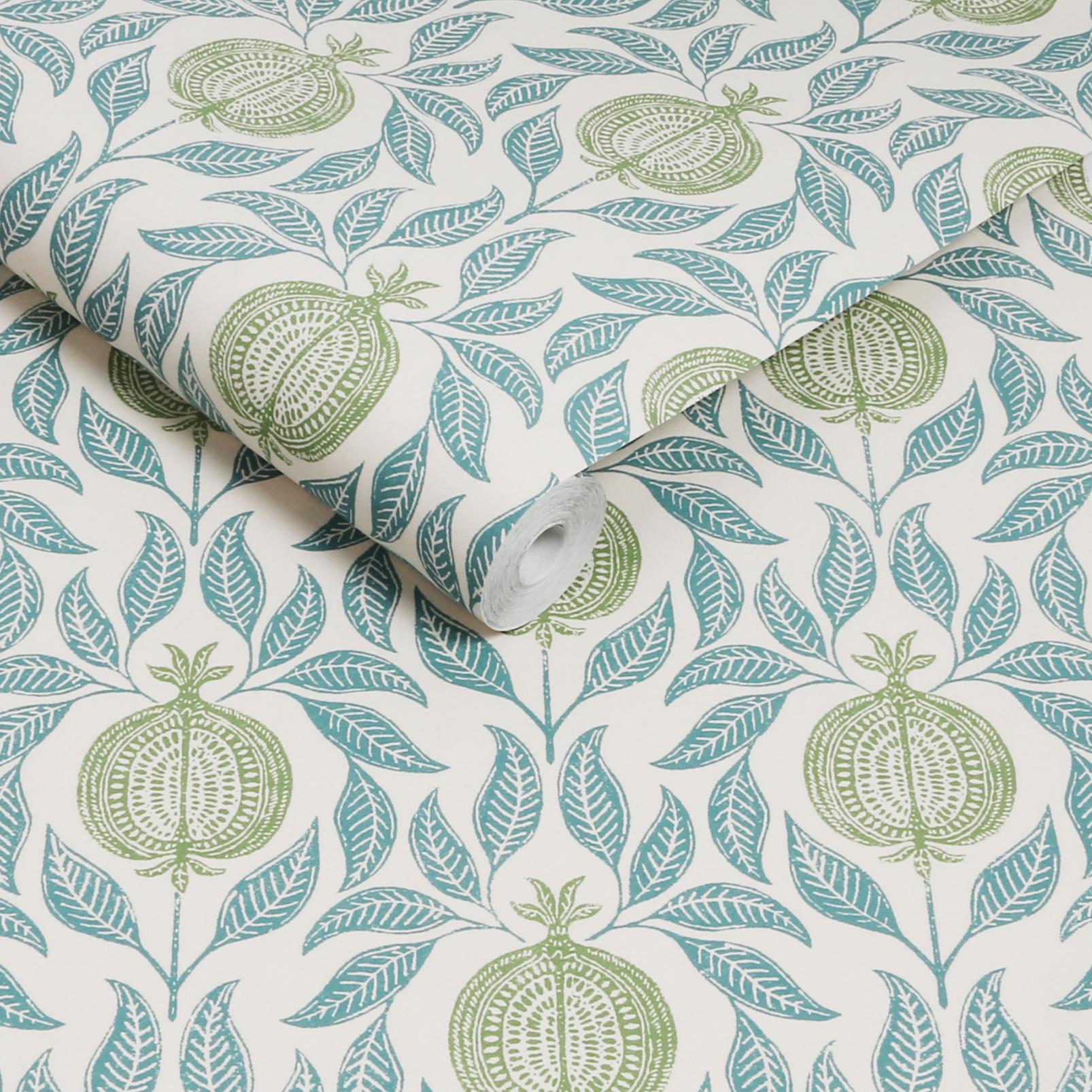 130285 - Apple Of Grenada Wallpaper - Blue & Green - Graham & Brown