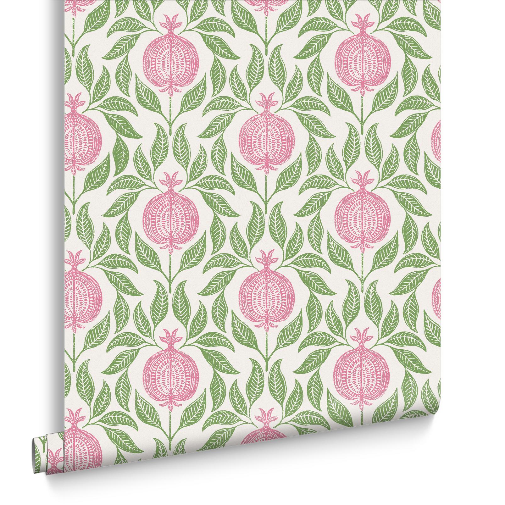 130286 - Apple Of Grenada Wallpaper - Pink & Green - Graham & Brown
