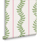 130292 - Laurel Leaf Stripe Wallpaper - Pink & Green - Graham & Brown
