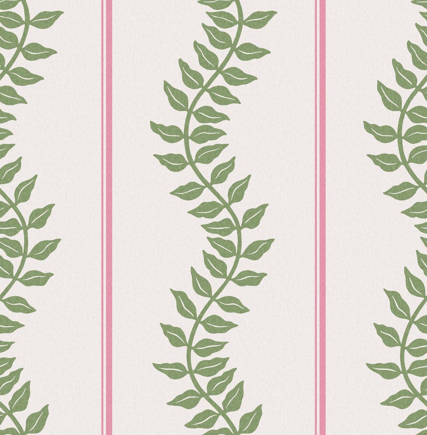 130292 - Laurel Leaf Stripe Wallpaper - Pink & Green - Graham & Brown