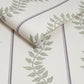 130293 - Laurel Leaf Stripe Wallpaper - Mauve & Sage - Graham & Brown
