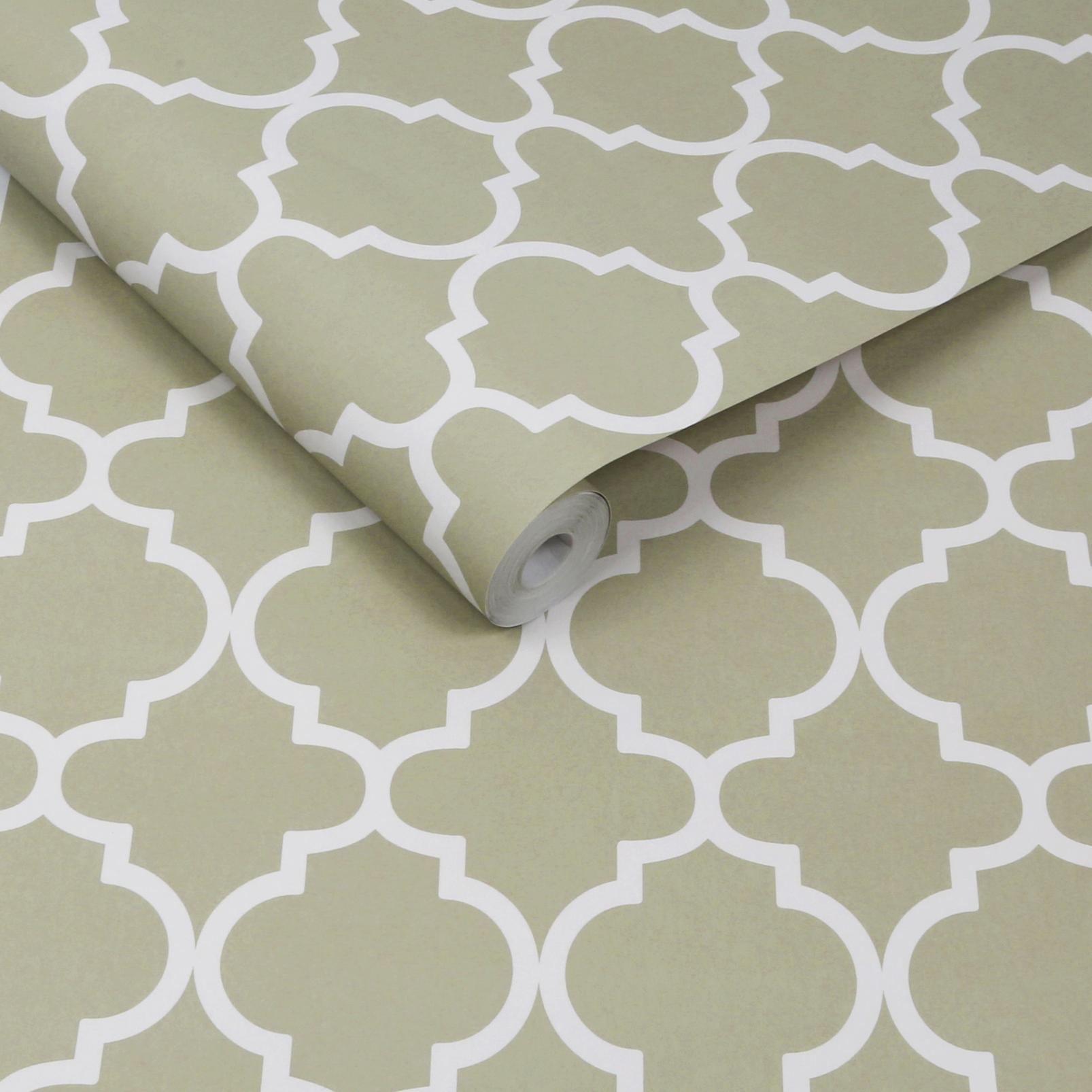 130299 - Trellia Wallpaper - Sage - Graham & Brown