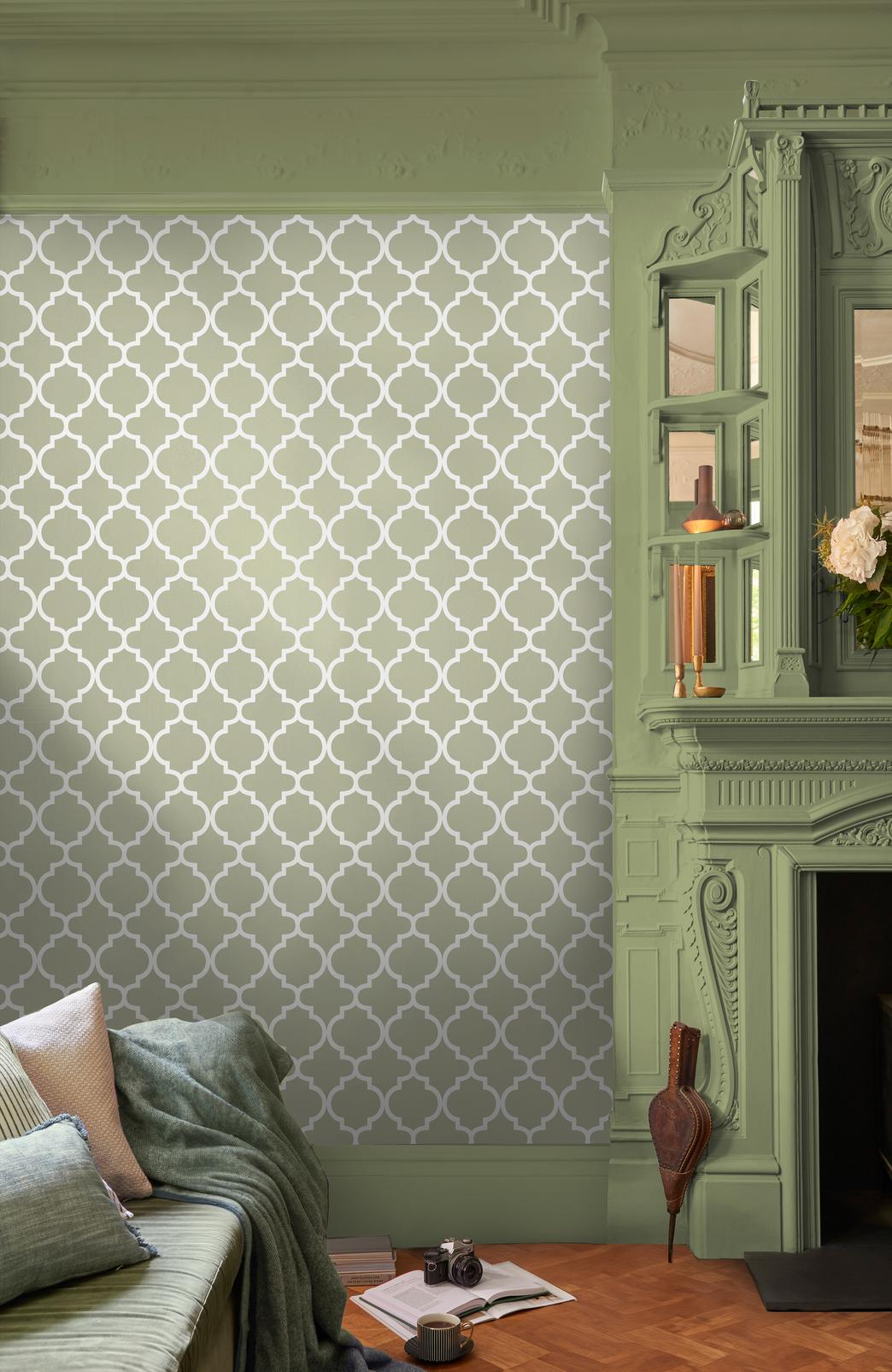 130299 - Trellia Wallpaper - Sage - Graham & Brown