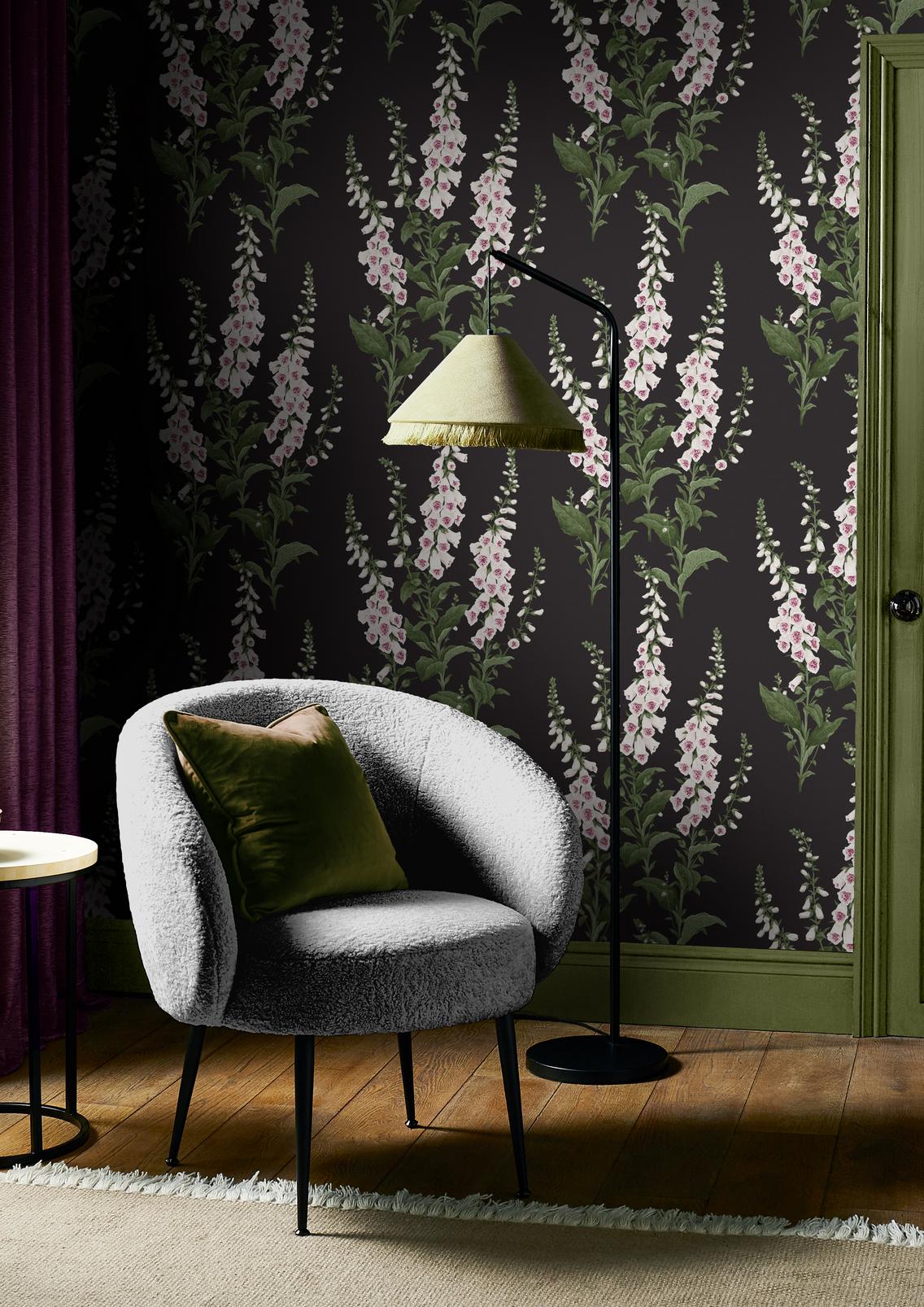 130305 - Foxglove Wallpaper - Night - Graham & Brown