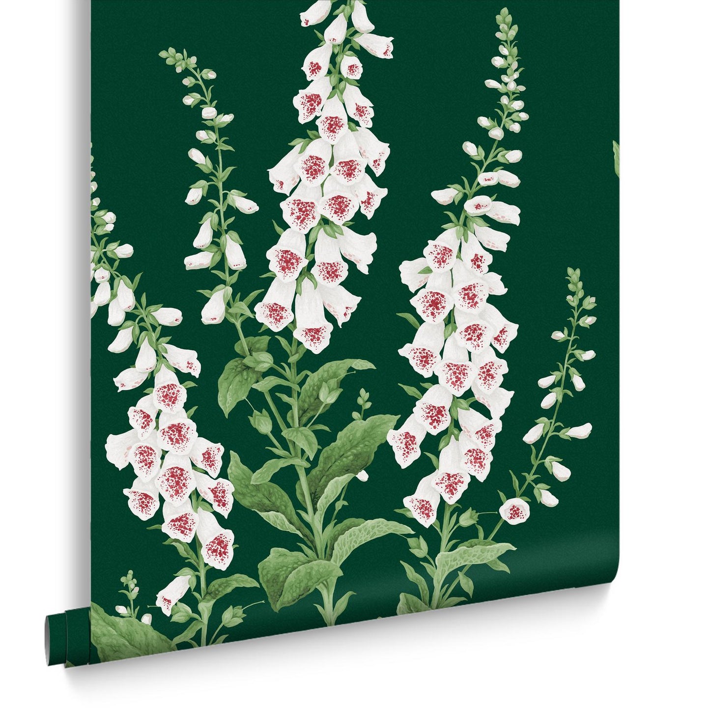 130306 - Foxglove Wallpaper - Emerald - Graham & Brown