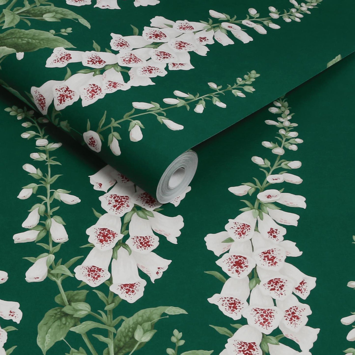 130306 - Foxglove Wallpaper - Emerald - Graham & Brown