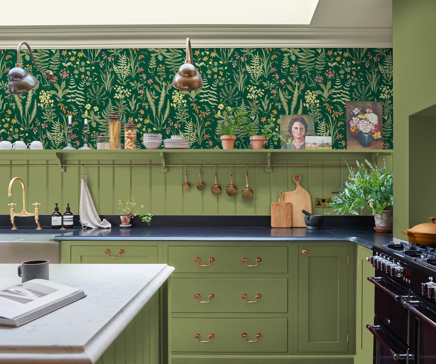 130313 - Oshibana Wallpaper - Emerald - Graham & Brown