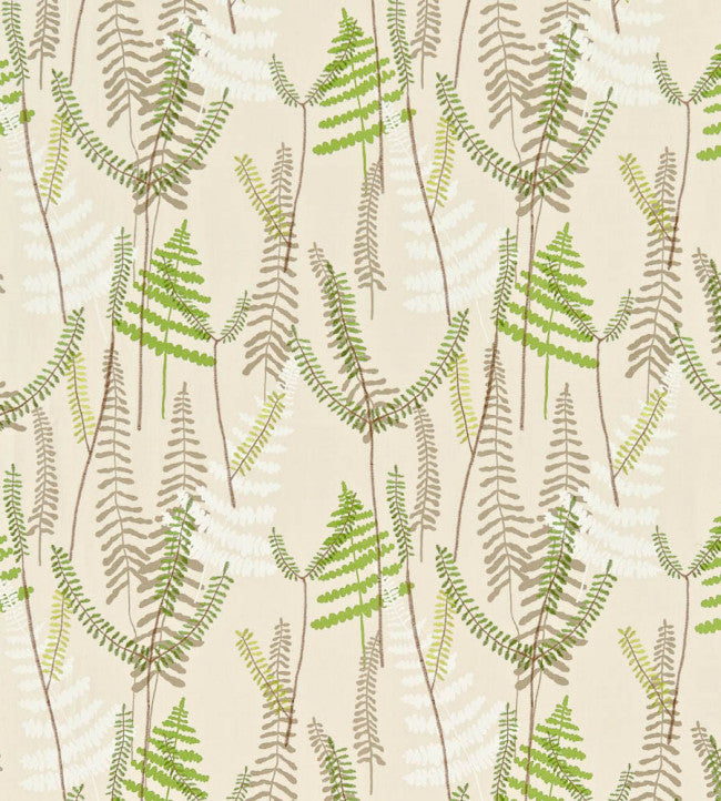 Athyrium Fabric - Hessian/Apple/Pebble