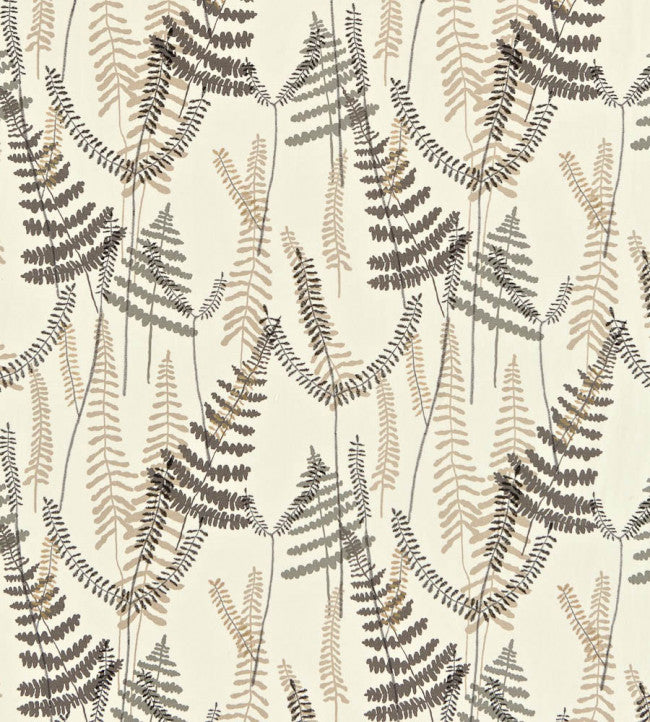 Athyrium Fabric - Chalk / Pewter / Biscuit
