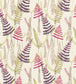 Athyrium Fabric - Plum / Fuchsia / Linen / Lime
