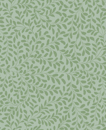 130369 - Gilded Leaf Wallpaper - Leaf Sage & Pale Gold - Graham & Brown