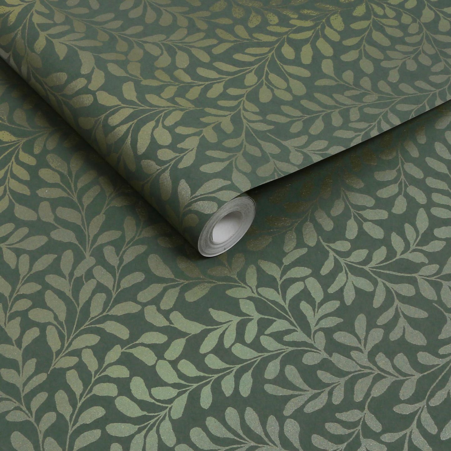 130370 - Gilded Leaf Wallpaper - Olive - Graham & Brown