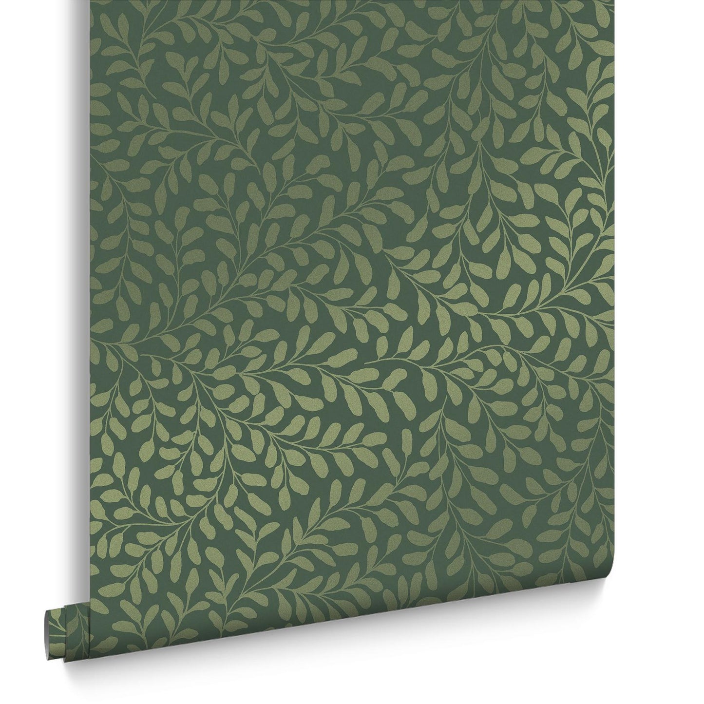 130370 - Gilded Leaf Wallpaper - Olive - Graham & Brown