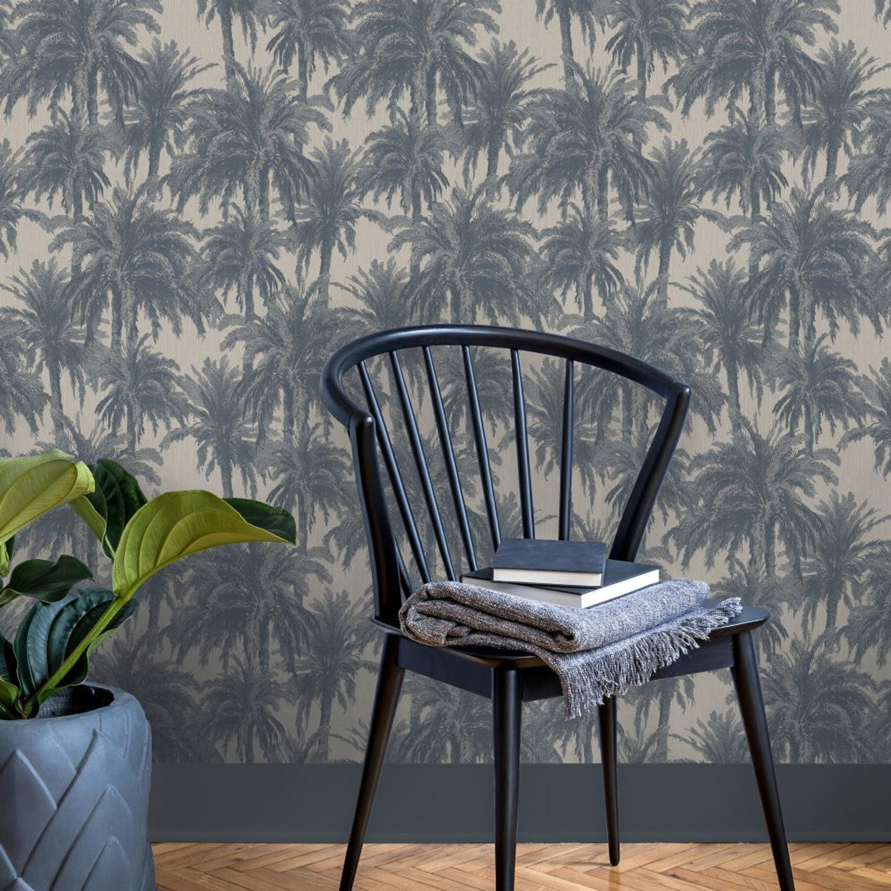 13055 - Treetops Eden Wallpaper - Blue - Ted Baker