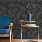 13075 - Leafit Eden Wallpaper - Black - Ted Baker