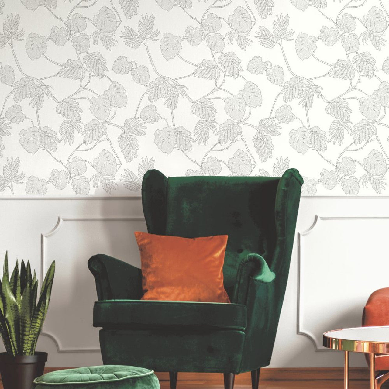 13076 - Leafit Eden Wallpaper - White - Ted Baker