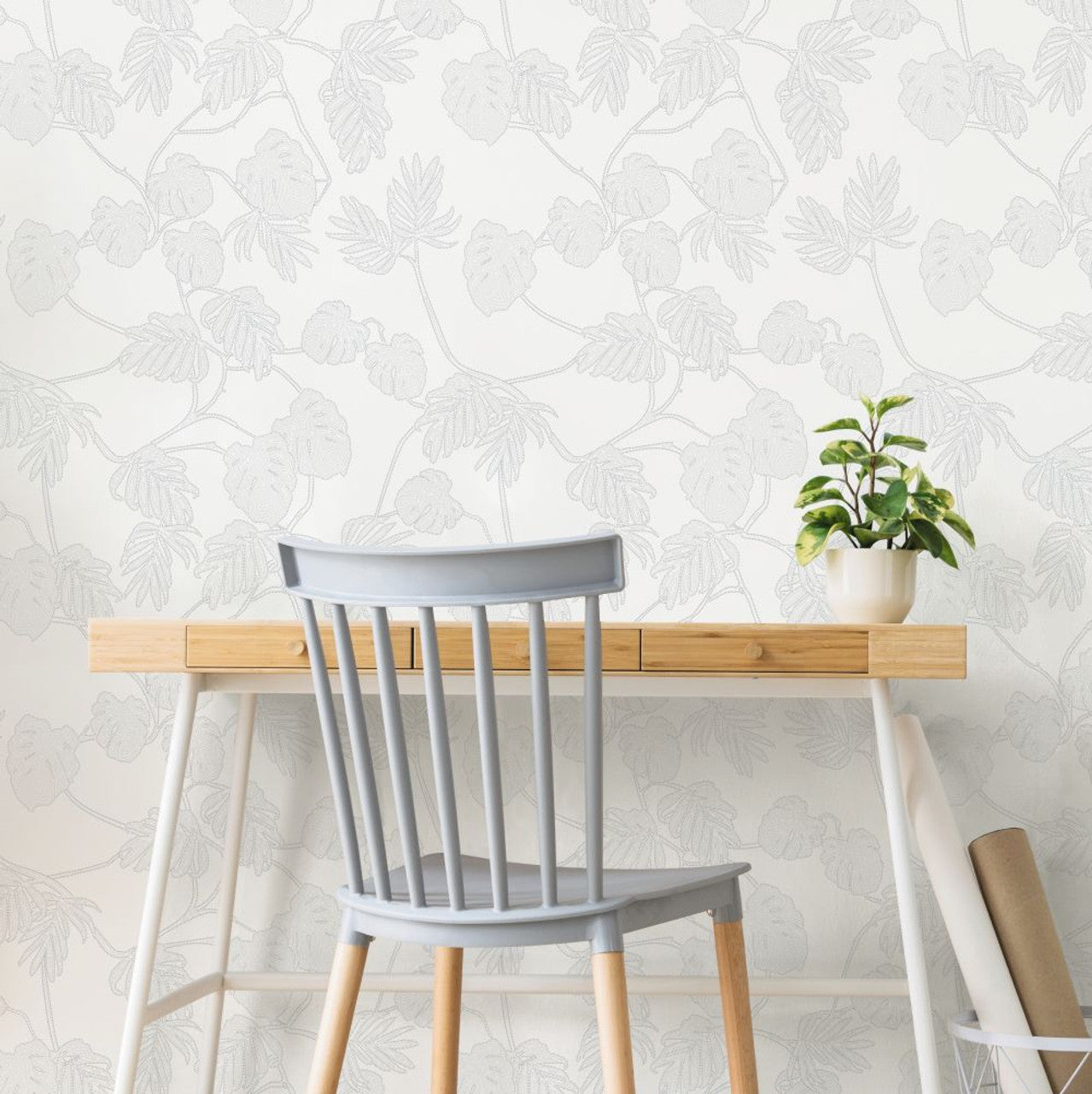 13077 - Leafit Eden Wallpaper - Ivory - Ted Baker