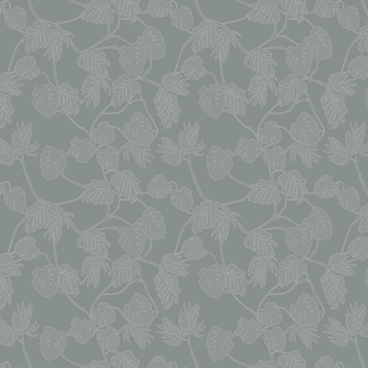 13079 - Leafit Eden Wallpaper - Grey - Ted Baker