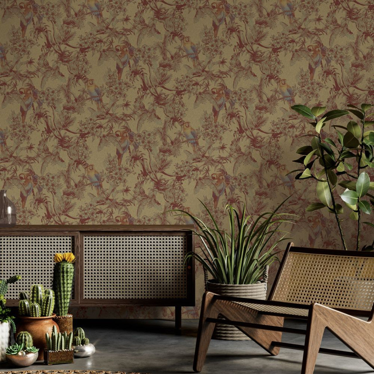 13088 - Macaw Eden Wallpaper - Bronze - Ted Baker