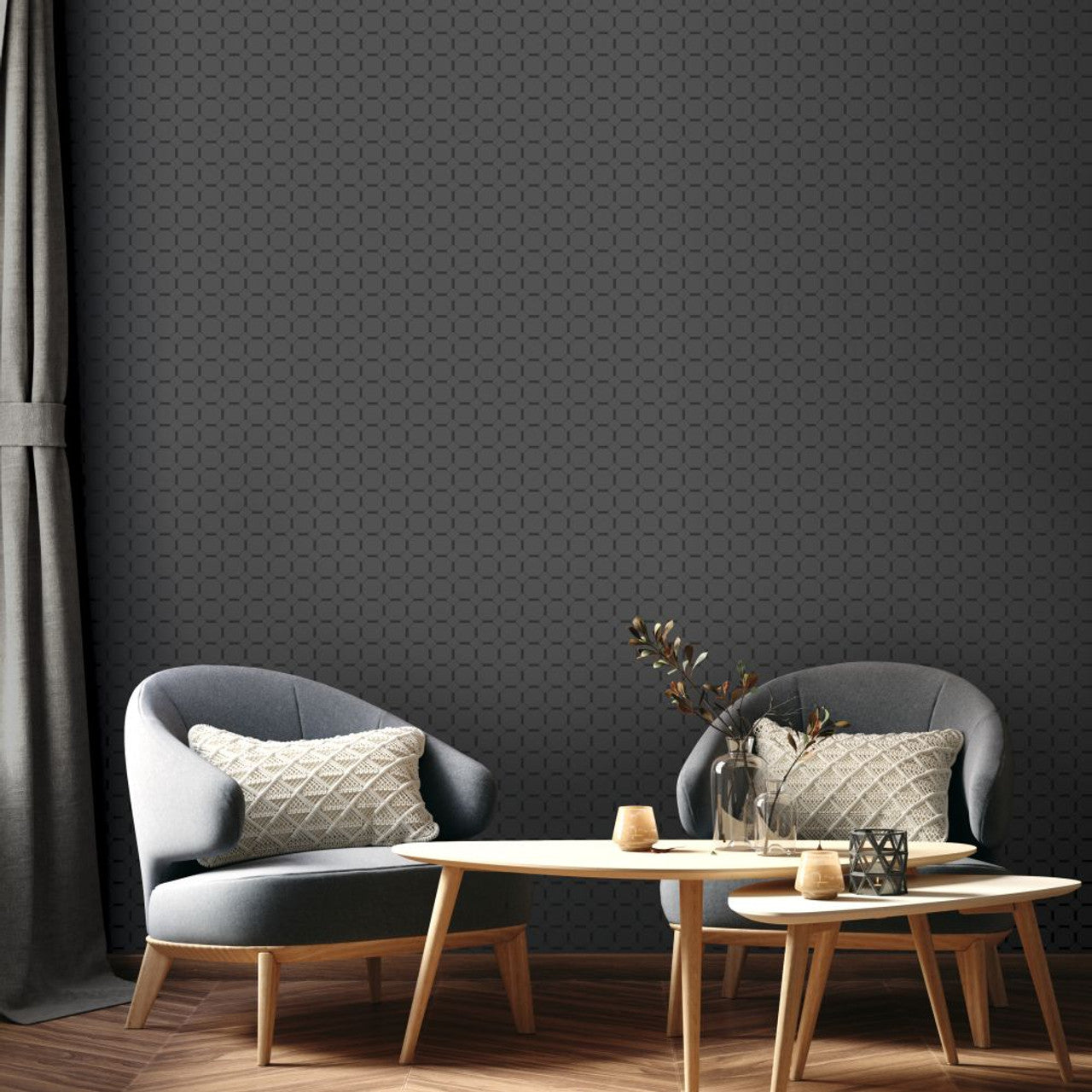 13097 - Chesnut Eden Wallpaper - Charcoal - Ted Baker
