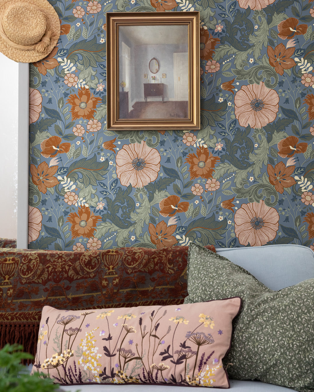 13108 - Victoria Wallpaper - Blue - Midbec