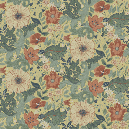 13111 - Victor Wallpaper - Yellow/Green - Midbec