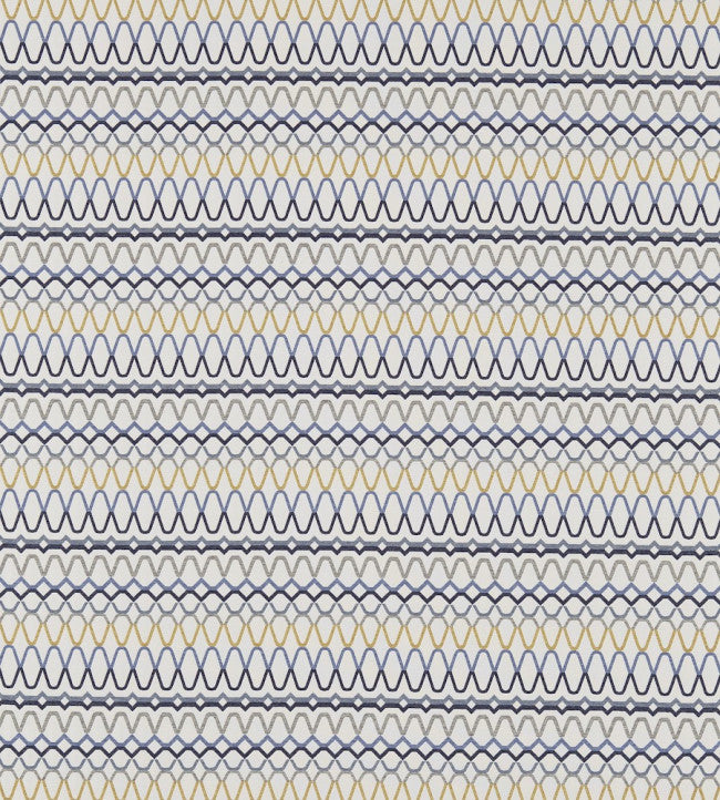 Ada Fabric - Shale / Denim / Ochre