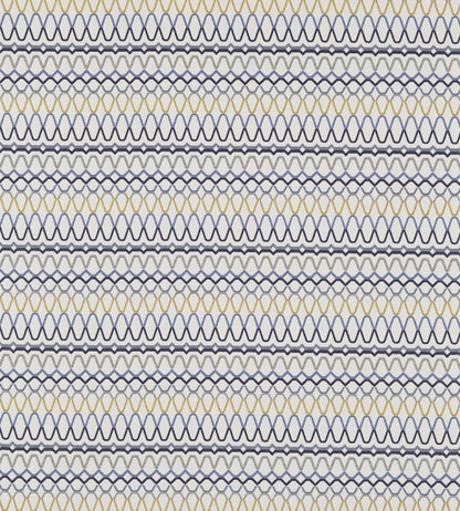 Ada Fabric - Shale / Denim / Ochre