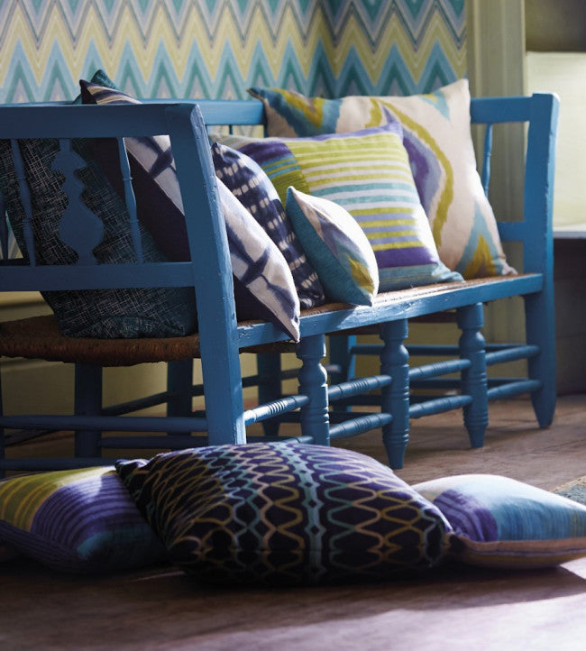 Ada Room Fabric - Shale / Denim / Ochre