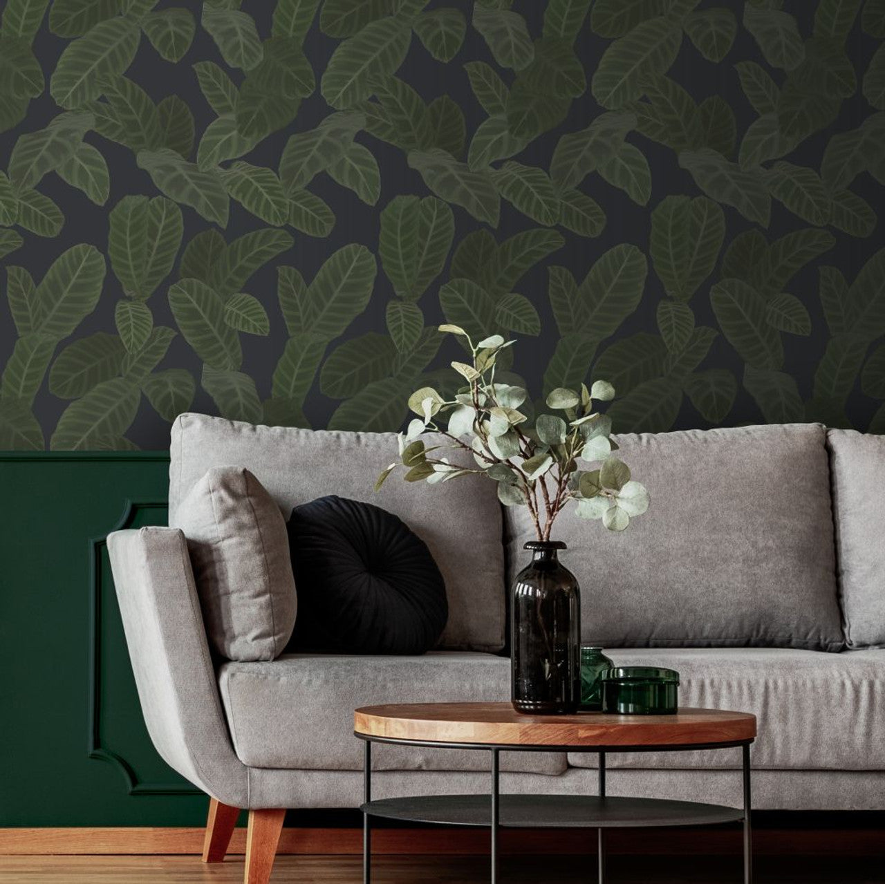 13126 - Piner Eden Wallpaper - Charcoal - Ted Baker