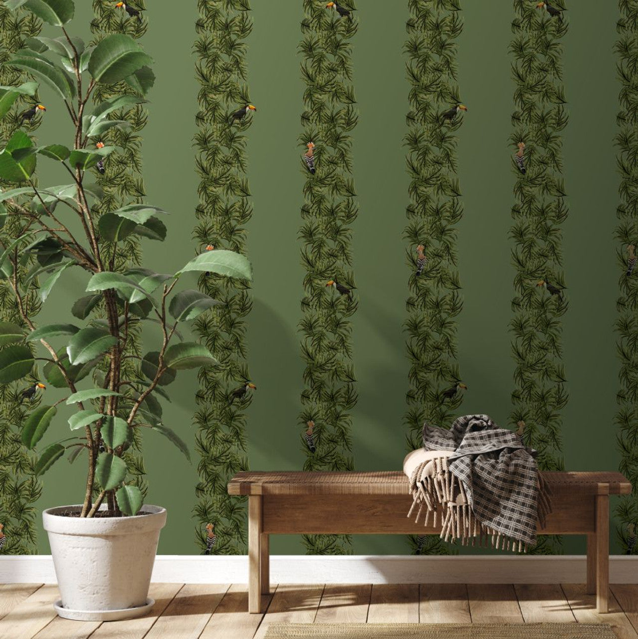 13135 - Compala Eden Wallpaper - Green - Ted Baker