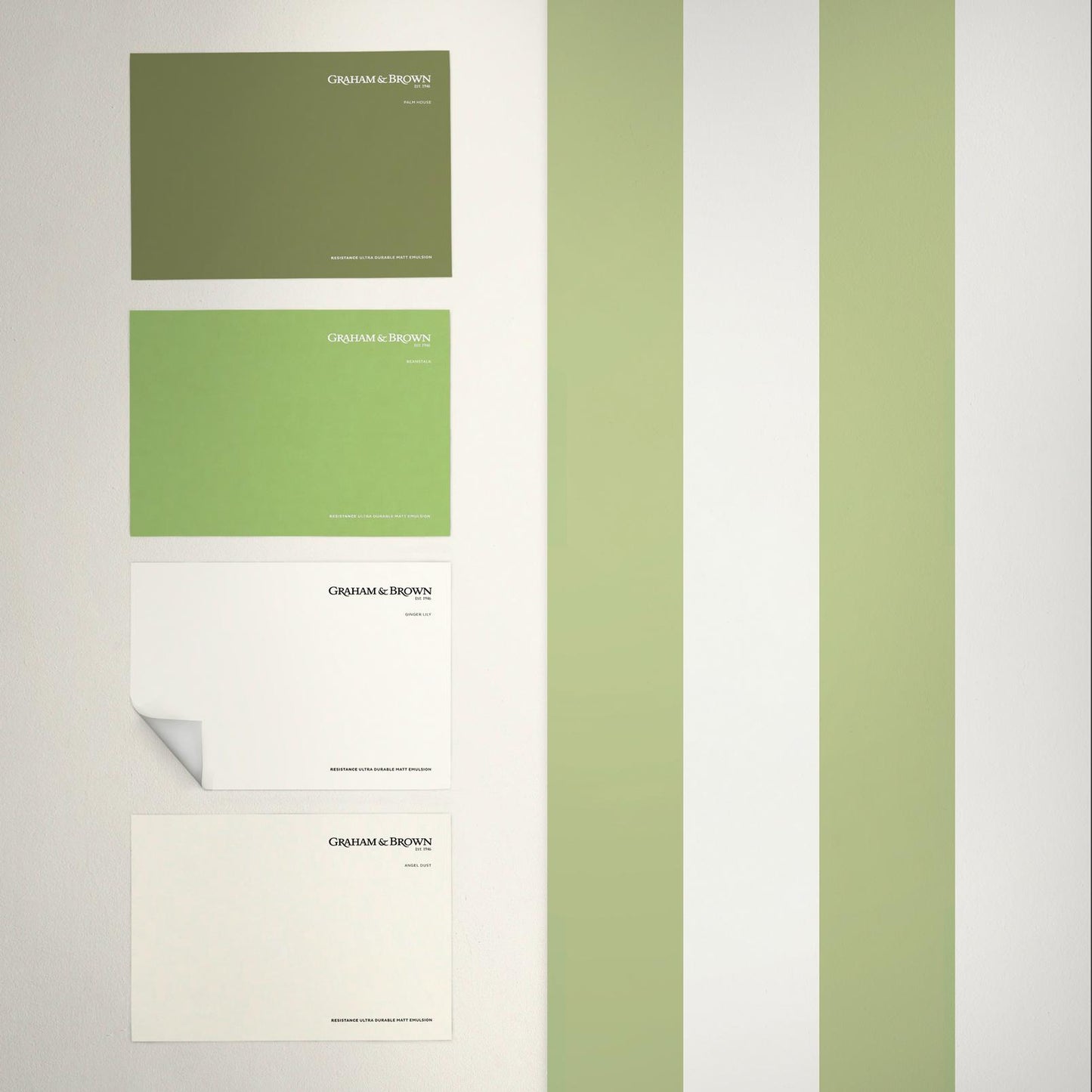 131443 - Quartet Stripe Wallpaper - Green - Graham & Brown