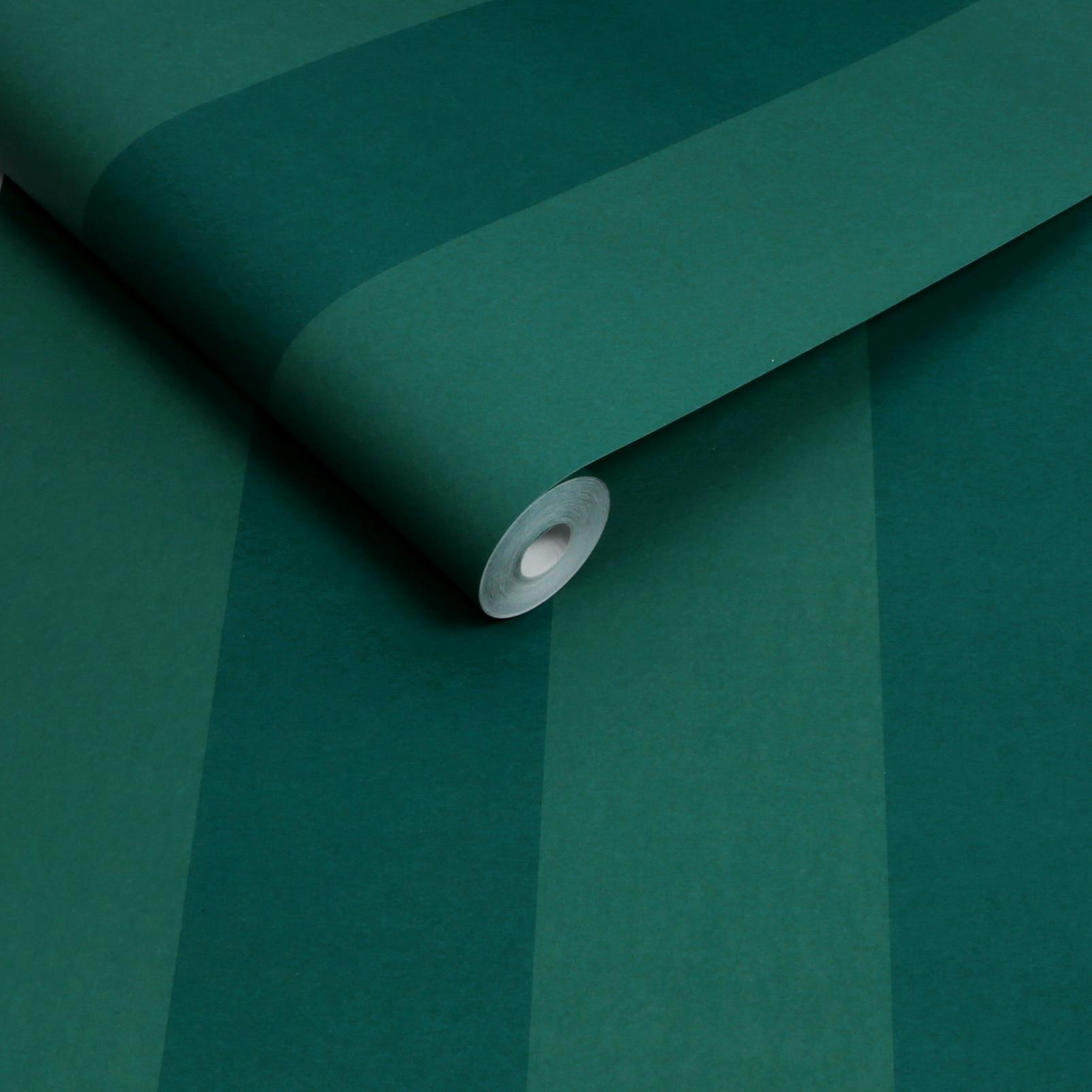 131444 - Quartet Stripe Wallpaper - Emerald - Graham & Brown