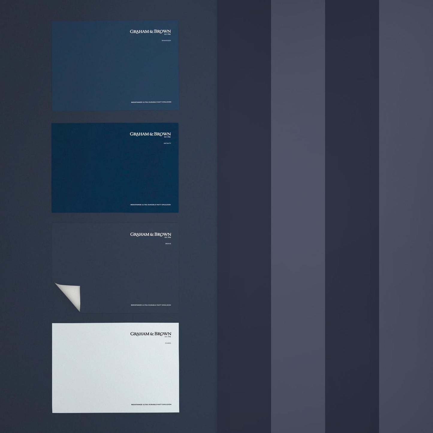 131445 - Quartet Stripe Wallpaper - Midnight - Graham & Brown