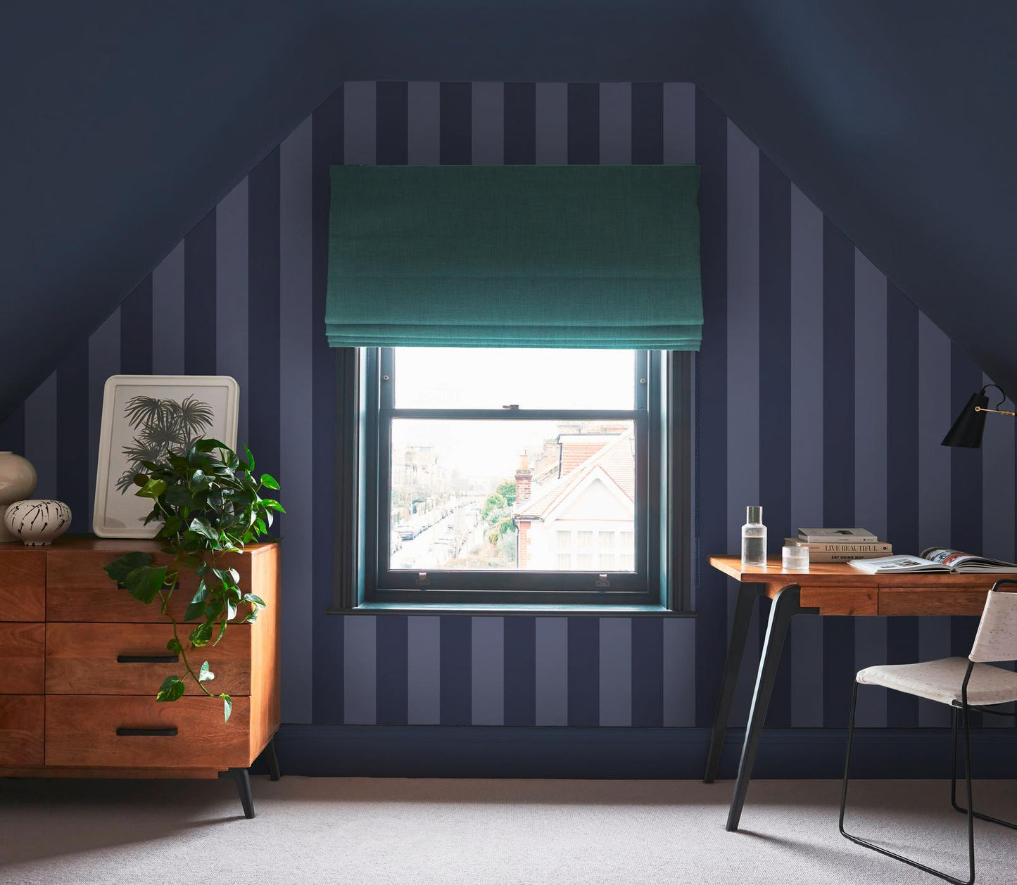 131445 - Quartet Stripe Wallpaper - Midnight - Graham & Brown